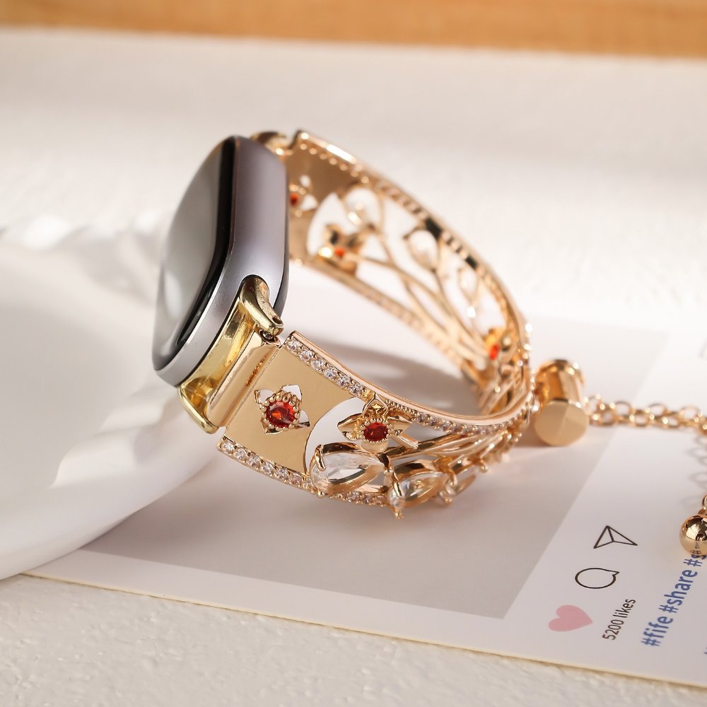 Watch strap Vintage Floral Brass & Zircon Strap for Apple Watch All Series