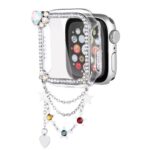 Alloy Watch Band Set Crown Heart Rhinestone Metal Strap + Case Set for Apple Watch All Series