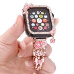 Alloy watch band Floral Rhinestone Metal Strap for Apple Watch Series 5/6/7/8/9/SE