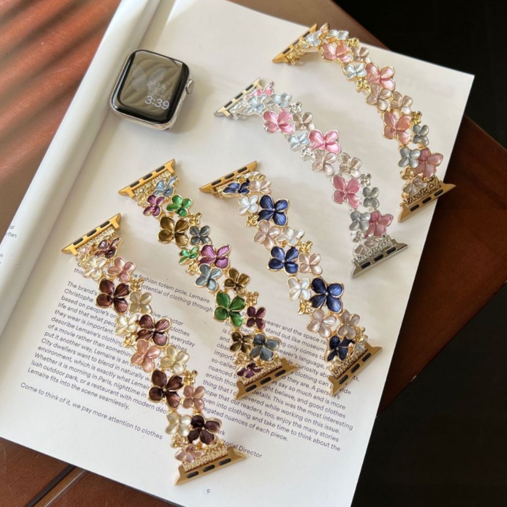 Watch strap Sakura Floral Enamel Strap for Apple Watch All Series