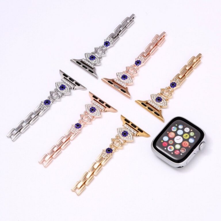 Alloy watch band Evil Eye Rhinestone Metal Strap for Apple Watch All Series