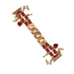 Watch strap Chanel-Style Wine Glass Charm Heart Strap for Apple Watch All Series