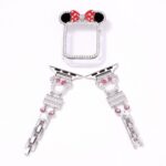 Alloy Watch Band Set Mickey & Minnie Rhinestone Metal Strap Set for Apple Watch All Series