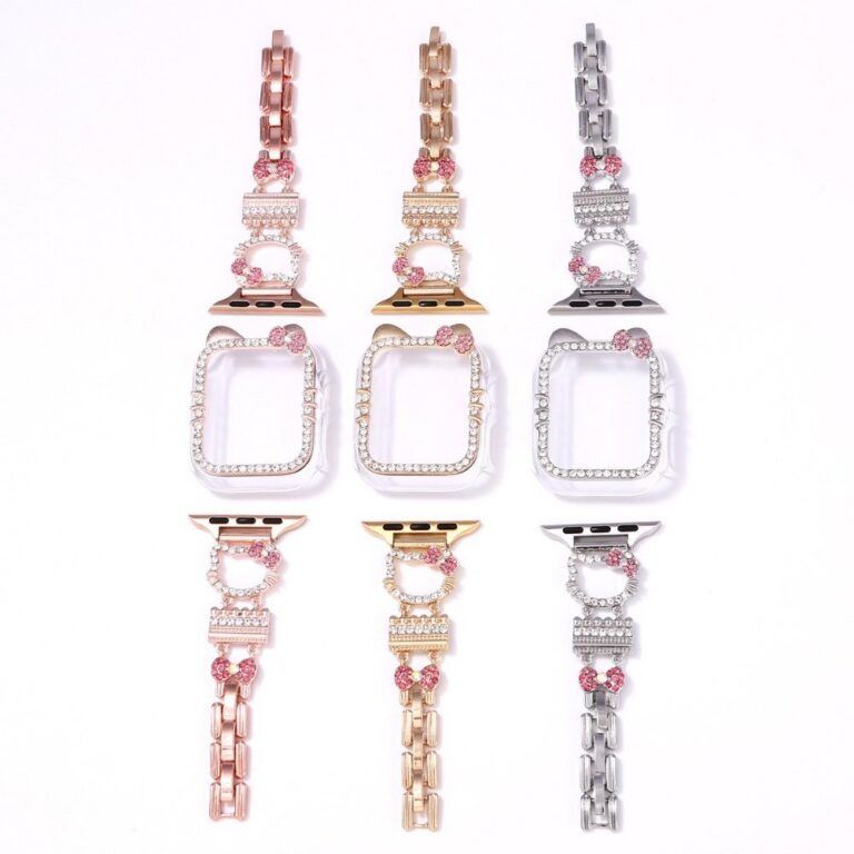 Alloy watch band KT Cat Rhinestone Metal Strap for Apple Watch All Series