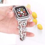 Alloy Watch Band Set Bear Rhinestone Metal Strap + Case Set for Apple Watch All Series