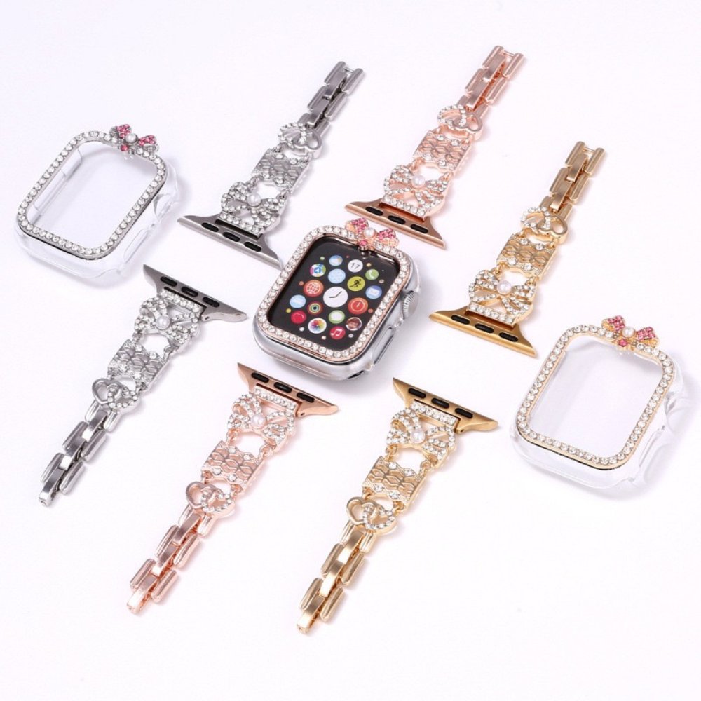 Alloy watch band Bow Rhinestone Metal Strap for Apple Watch All Series