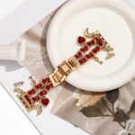 Watch strap Chanel-Style Wine Glass Charm Heart Strap for Apple Watch All Series
