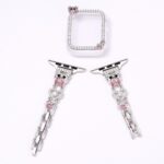 Alloy Watch Band Set Bear Rhinestone Metal Strap + Case Set for Apple Watch All Series