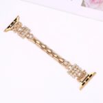 Alloy Watch Band Set Crown Heart Rhinestone Metal Strap + Case Set for Apple Watch All Series