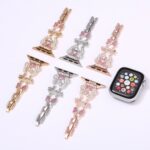 Alloy watch band Heart & Mickey Rhinestone Metal Strap for Apple Watch Series 5/6/7/8/9/SE