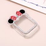 Alloy Watch Band Set Mickey & Minnie Rhinestone Metal Strap Set for Apple Watch All Series