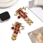 Watch strap Chanel-Style Wine Glass Charm Heart Strap for Apple Watch All Series