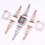 Alloy watch band Heart & Mickey Rhinestone Metal Strap for Apple Watch Series 5/6/7/8/9/SE